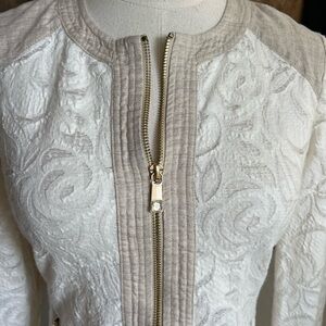 Boston Proper Cream Lace Jacket Size XS Gold Hardware
